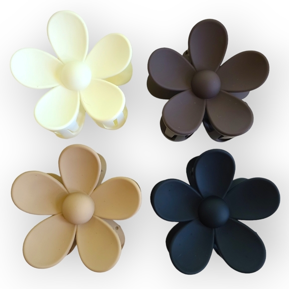 Flower Claw Clips | Set of 4 Hair Clips - Picture 2 of 15